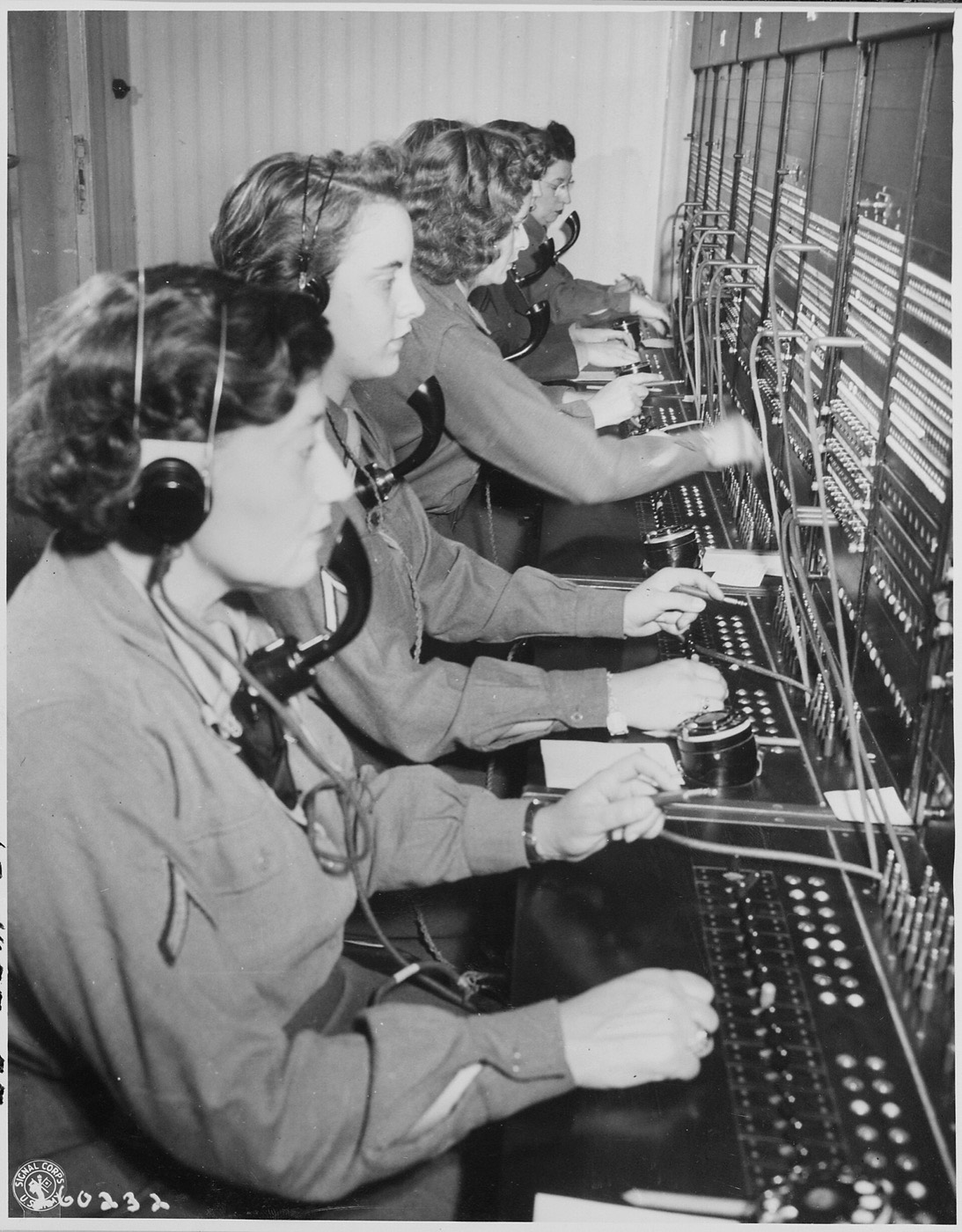 Operators at the Victory switchboard, 1945